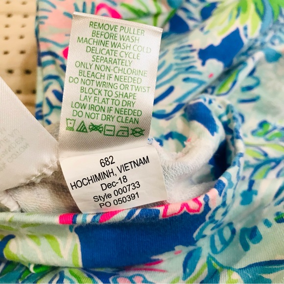 Lilly Pulitzer UPF 50+ Skipper Popover Coastal Blue Lion Around Sz XS - Picture 12 of 12